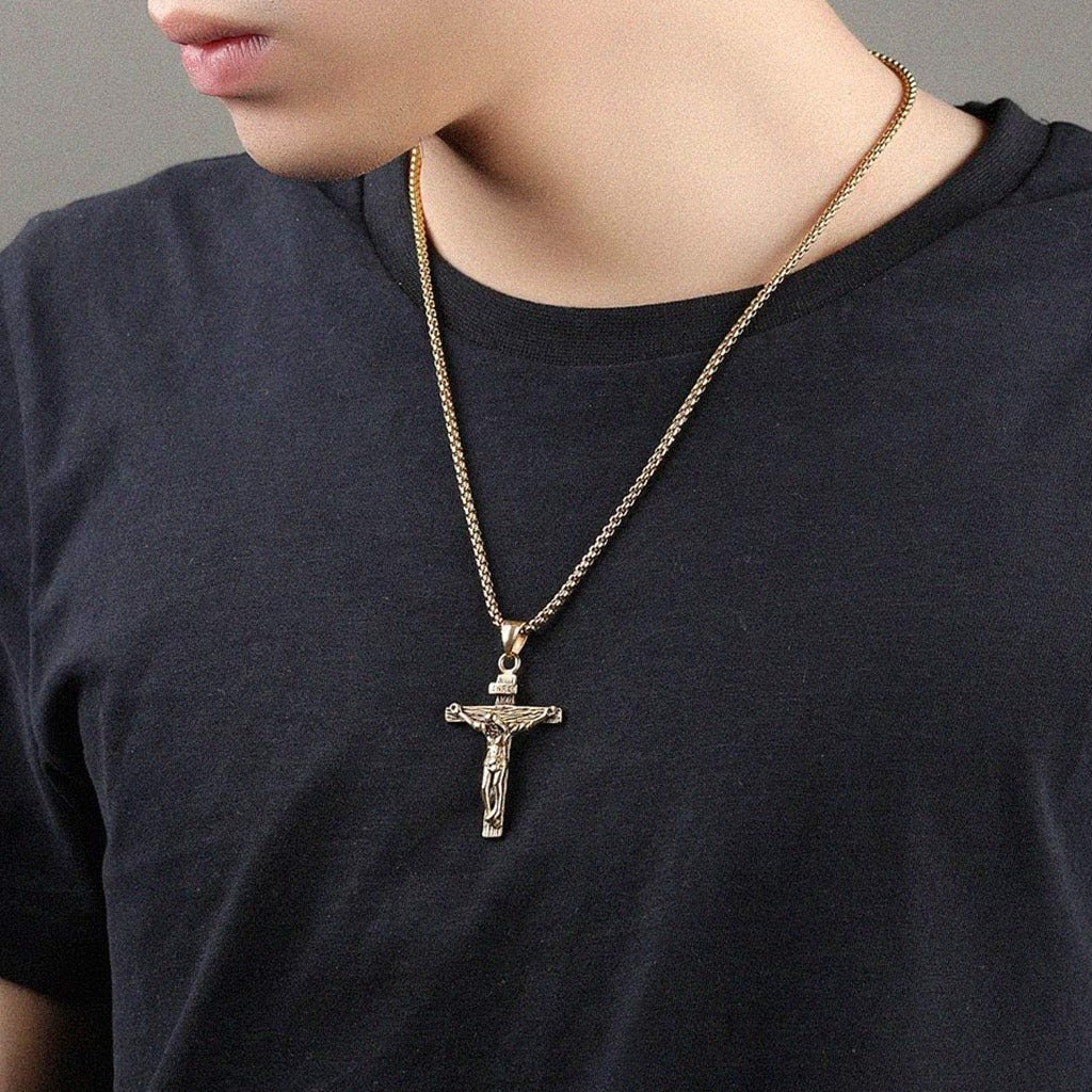 Vintage Crucifix Necklace Amen Artisan