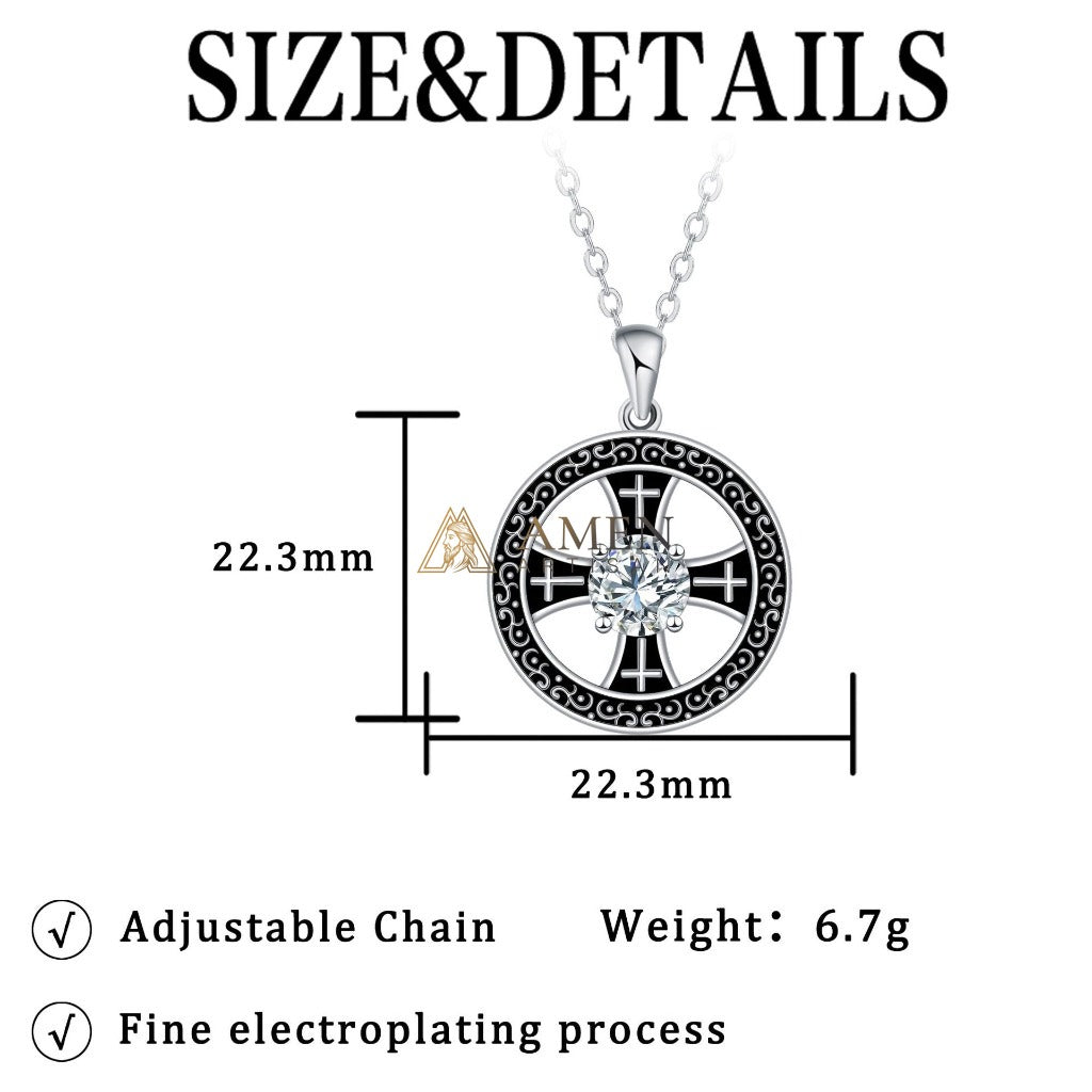 Zircon Cross Pendant Necklace Amen Artisan