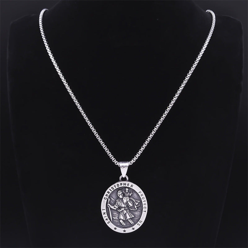 St. Christopher Traveler Medal Necklace