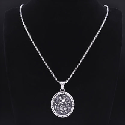St. Christopher Traveler Medal Necklace