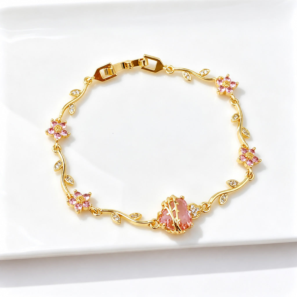 Sacred Heart Floral Bracelet