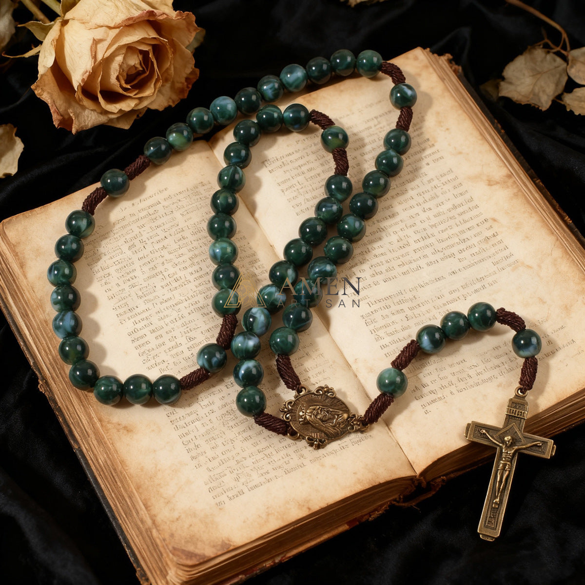 Our Lady Crucifix Pendant Rosary Amen Artisan