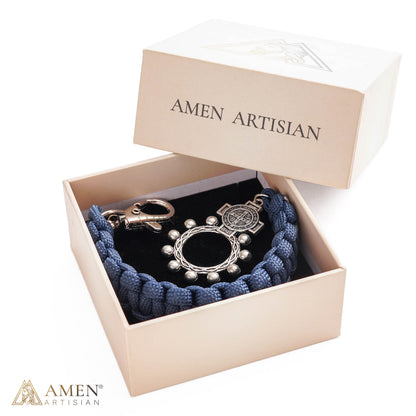 St. Benedict Paracord Rosary Keychain | Amen Artisian