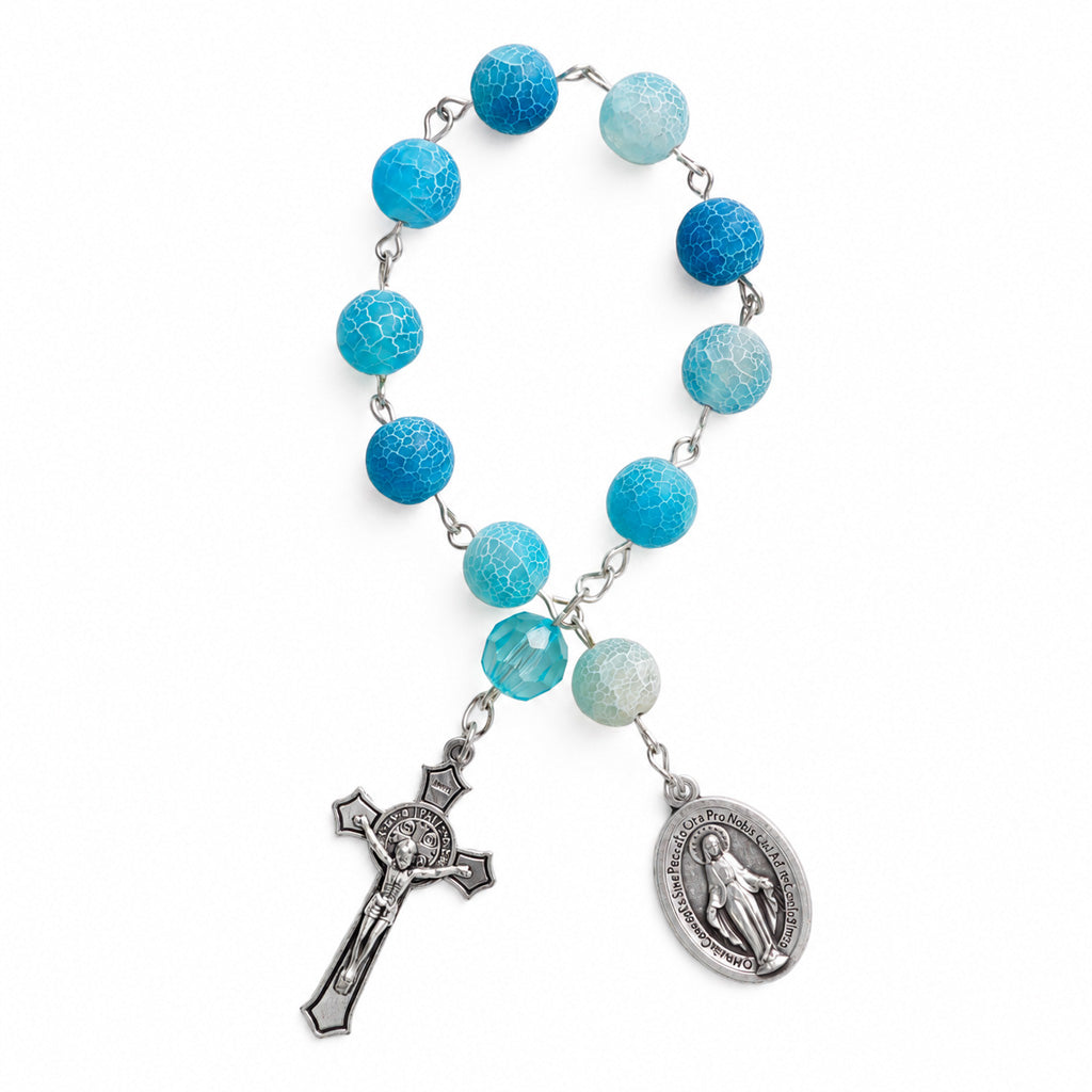 Miraculous Medal Natural Stone One-Decade Rosary