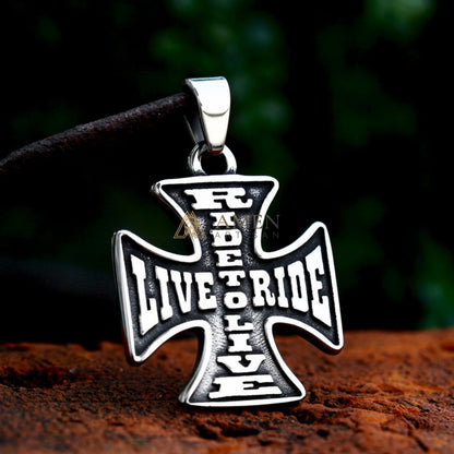 Cycling Guardian Cross Pendant Necklace Amen Artisan