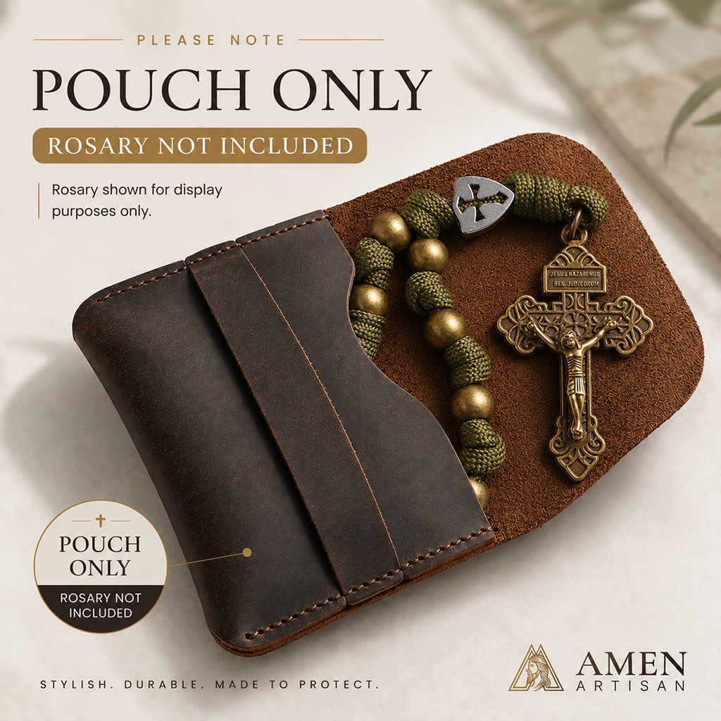 【Deal Today】Military-Grade Paracord Pocket Rosary with Antique Bronze Beads Amen Artisan