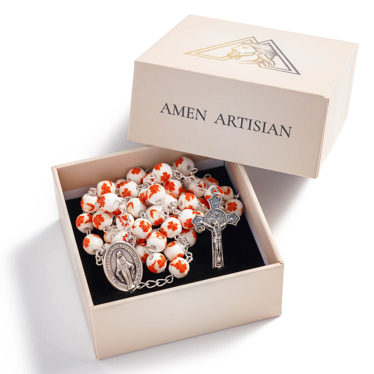 Four Leaf Clover Ceramic Rosary Amen Artisan