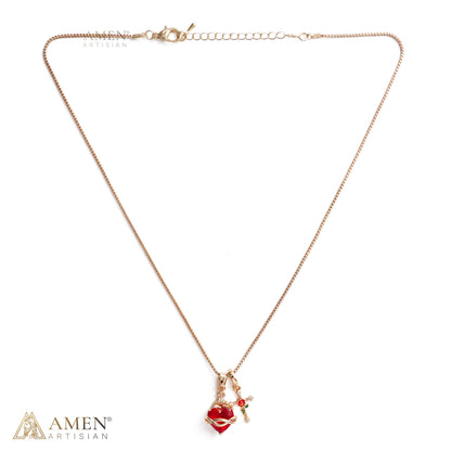 【DEAL TODAY】Sacred Heart & Rose Cross Multi-Pendant Necklace