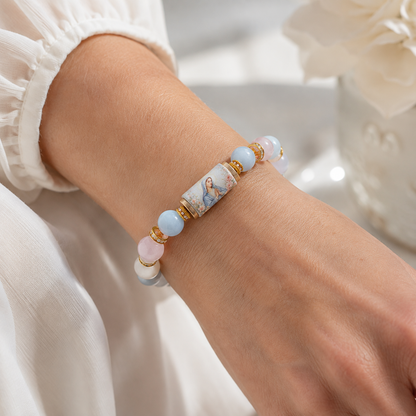 A Gentle Reminder of Grace — Natural Crystal Our Lady Bracelet