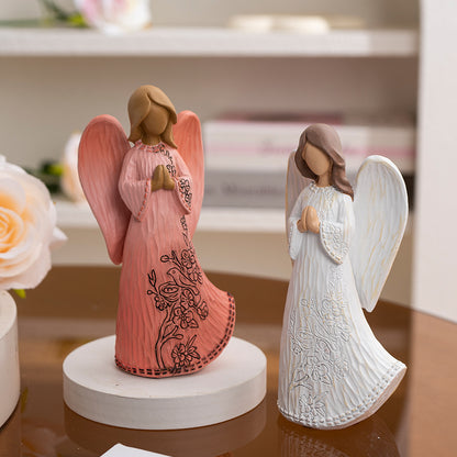 Blessing Angel Statue Ornament Guardian of Hope, Warmhearted Home Accent Amen Artisan