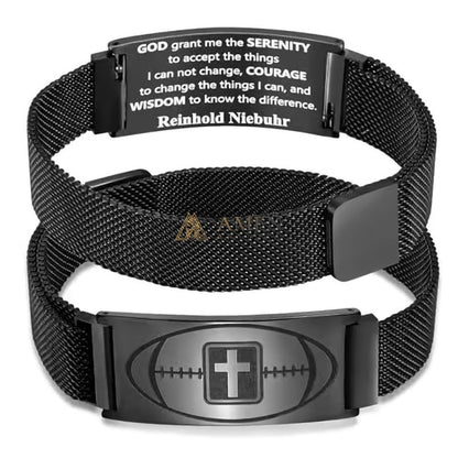 Titanium Steel Positive Energy Football Bracelet Amen Artisan