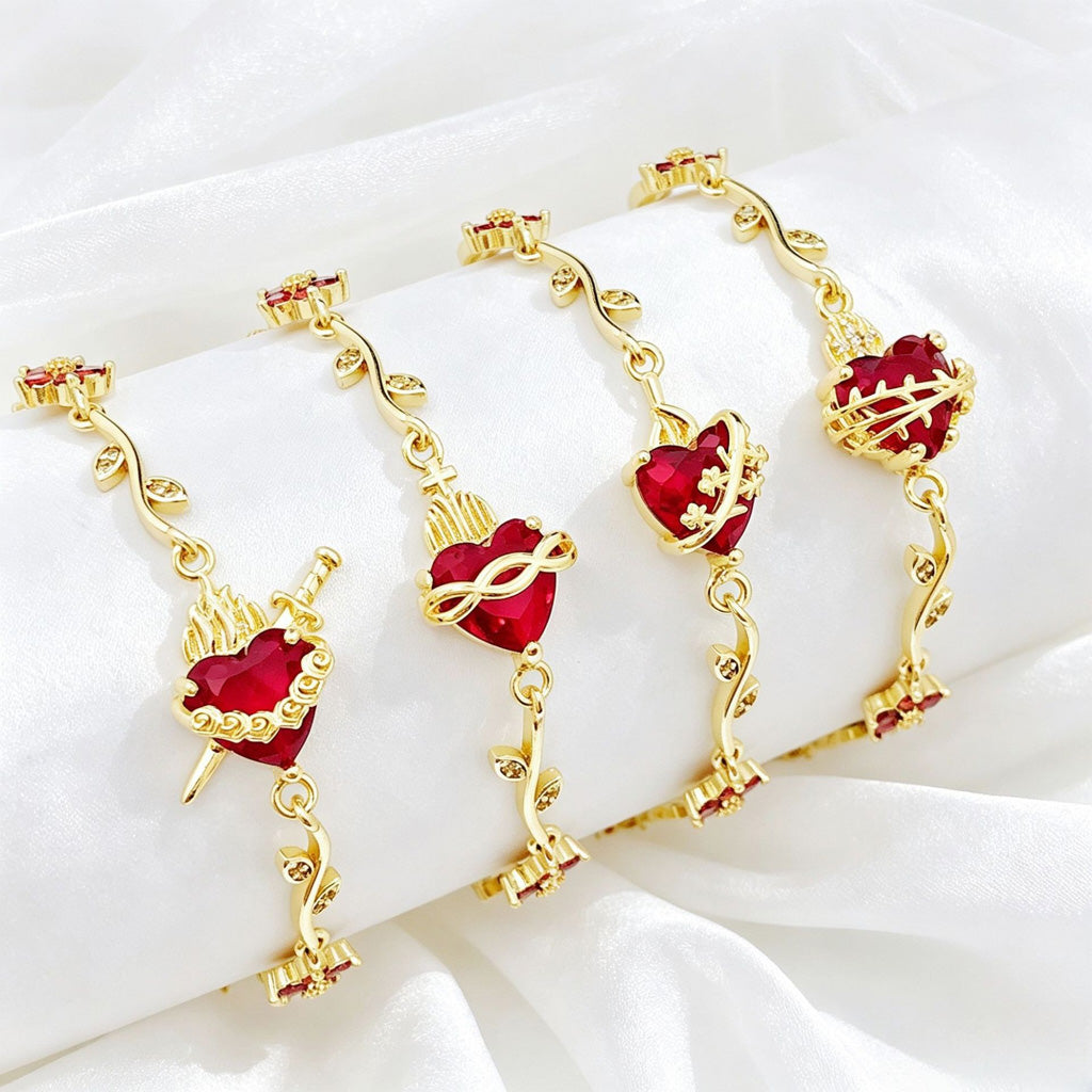 Sacred Heart Floral Bracelet