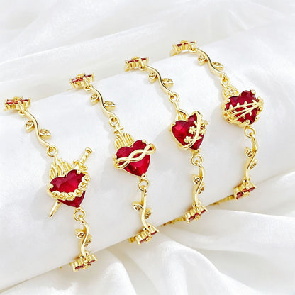 Sacred Heart Floral Bracelet