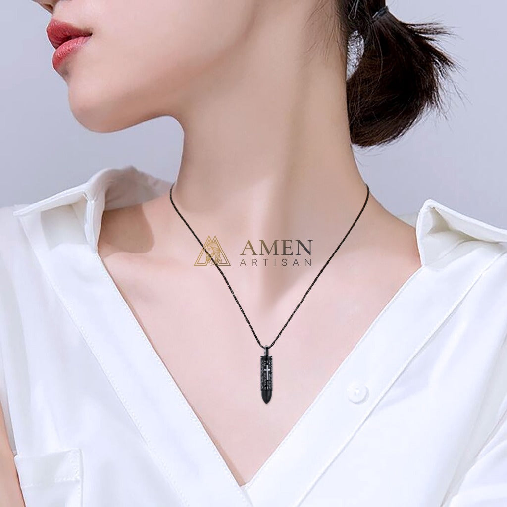 Cross Prayer Urn Pendant Necklace Amen Artisan