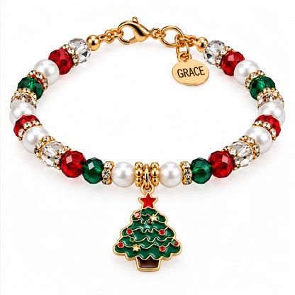 Festive Christmas Beaded Bracelet