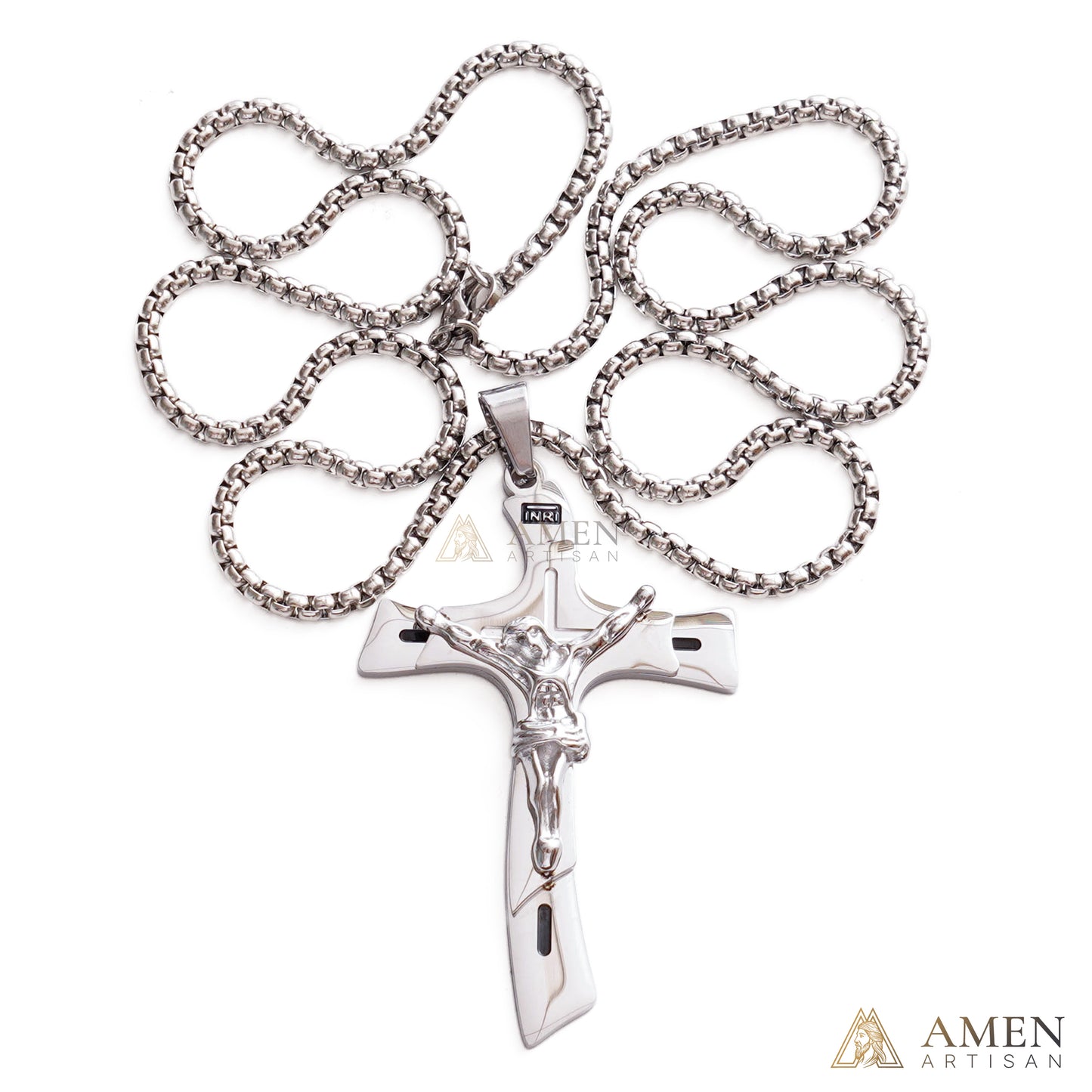【Deal Today】Two-Tone Jesus Crucifix Necklace - Faith & Redemption