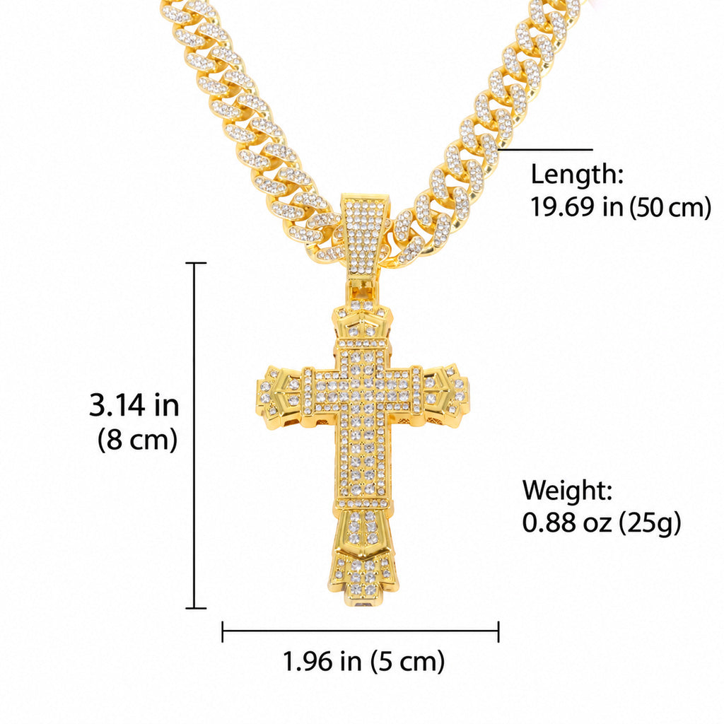 Statement Cross Pendant Necklace