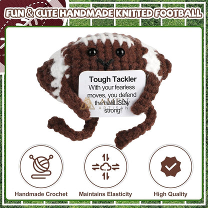Hand-Knit Positive Football Plush Doll Amen Artisan