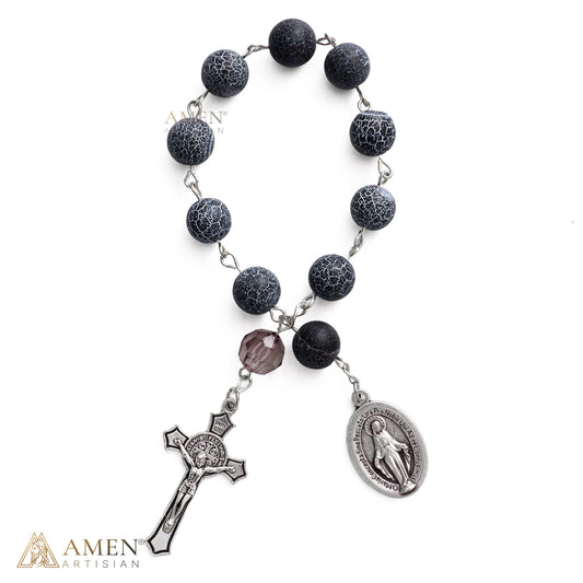 【DEAL TODAY】Miraculous Medal Natural Stone One-Decade Rosary