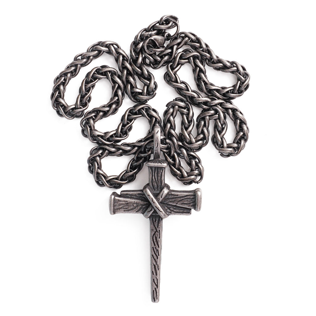 【Deal Today】Heavy Dragon Bone Chain Cross Necklace - Resilience, Faith & Sacred Protection |  Amen Artisan