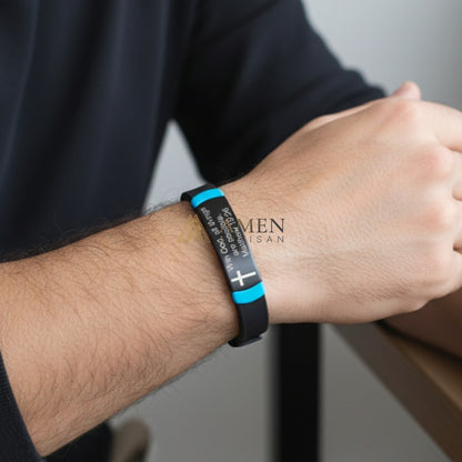 Matthew 19:26 Scripture Cross Glow Bracelet Amen Artisan