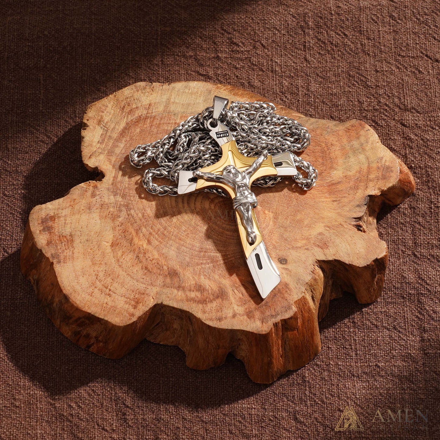 Two-Tone Jesus Crucifix Necklace - Faith & Redemption
