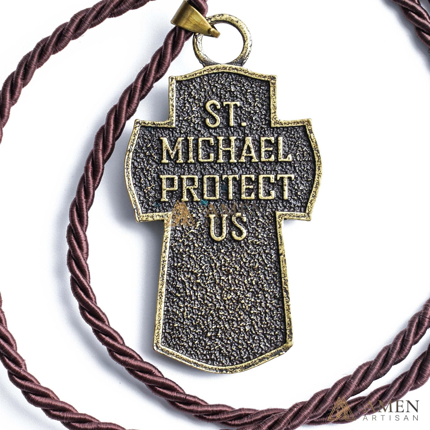 St Michael Necklace - Vintage Archangel Pendant Necklace - Amen Artisan