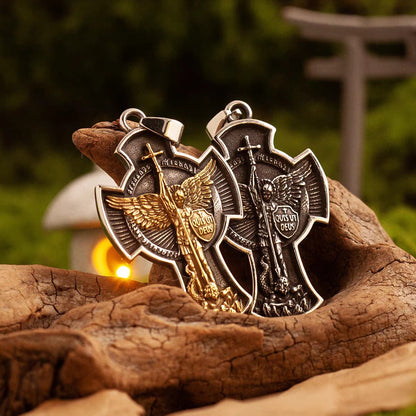 St. Michael Cross Pendant Necklace