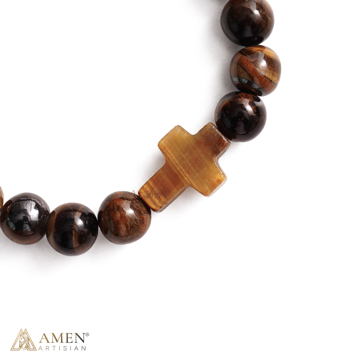 Natural Stone Cross Bracelet