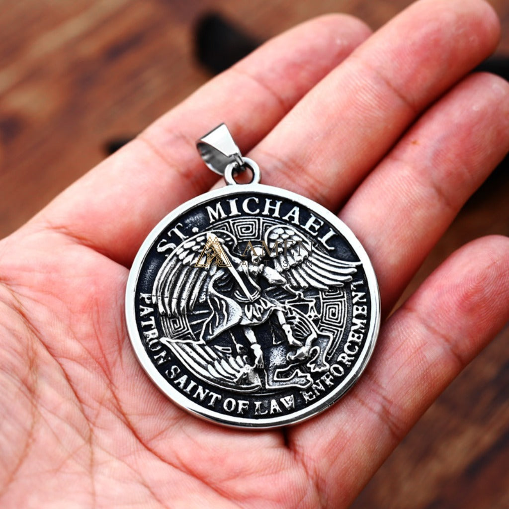 Saint Michael the Archangel Pendant Necklace Amen Artisan