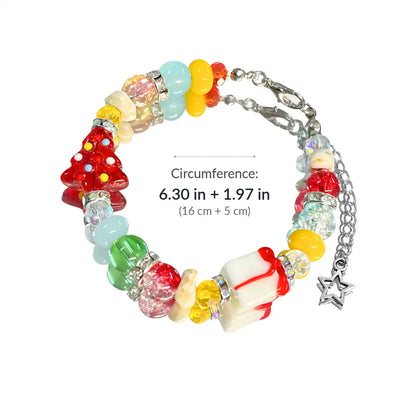 Christmas Beaded Charm Bracelet