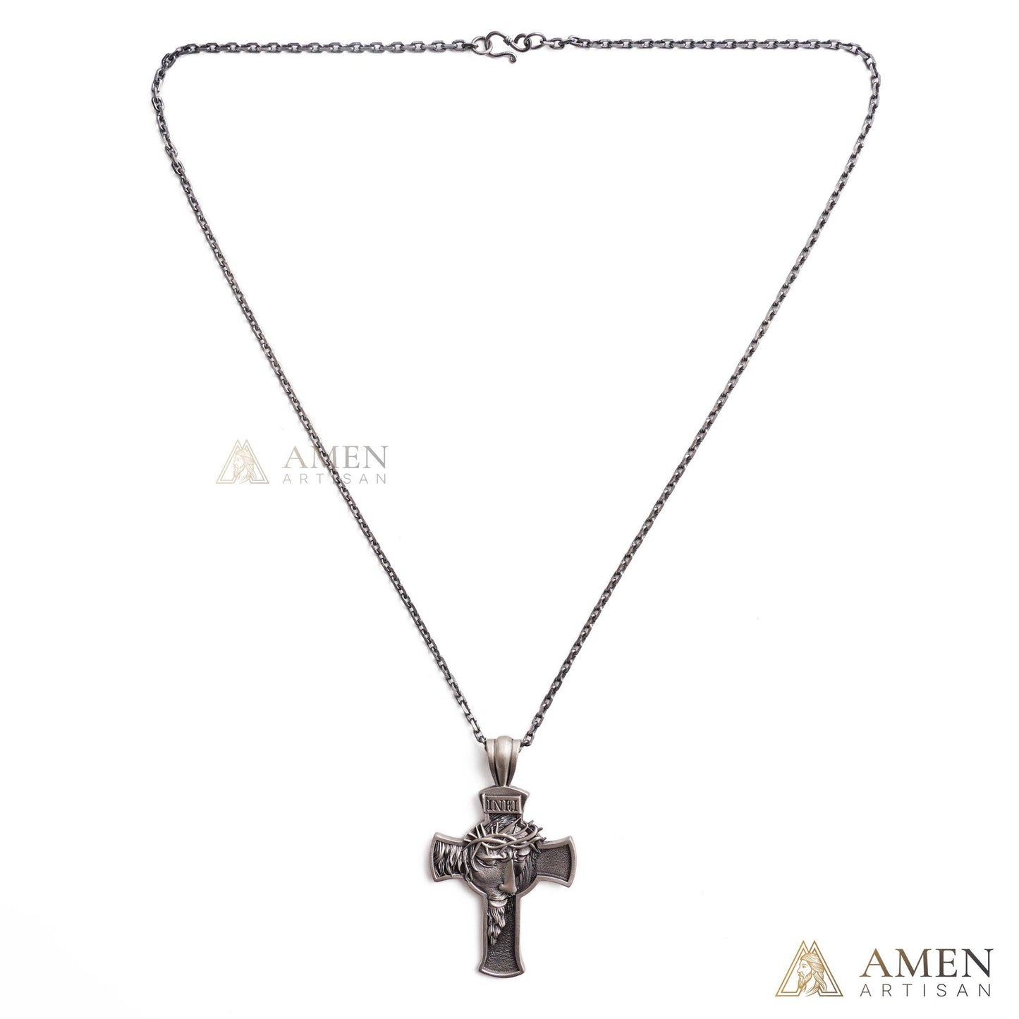 【Deal Today】Jesus Crown of Thorns Cross Pendant with Chain | Amen Artisan