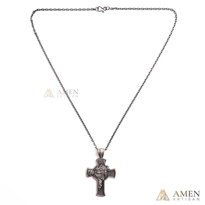 【Deal Today】Jesus Crown of Thorns Cross Pendant with Chain | Amen Artisan