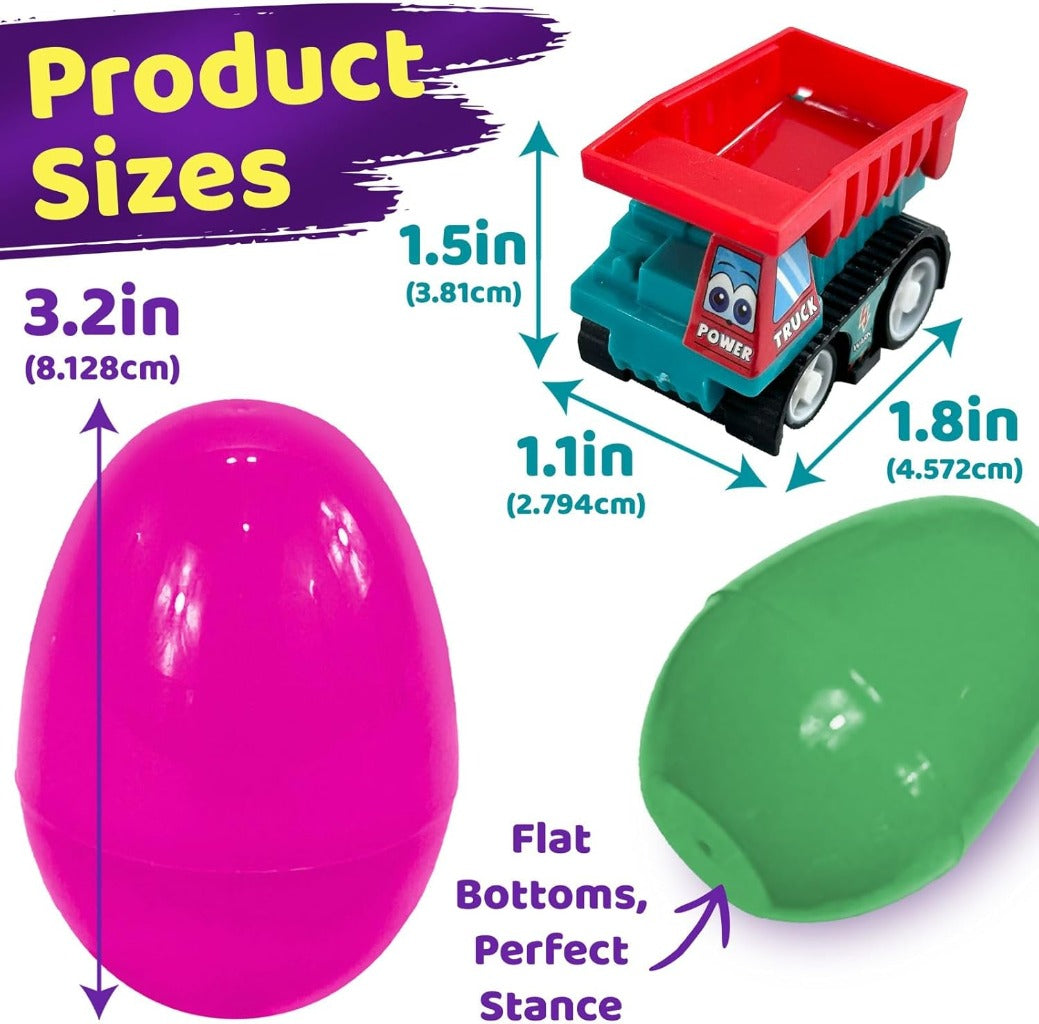 Prefilled Easter Eggs Colorful Easter Construction Truck Egg Set Amen Artisan