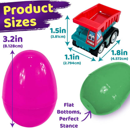 Prefilled Easter Eggs Colorful Easter Construction Truck Egg Set Amen Artisan