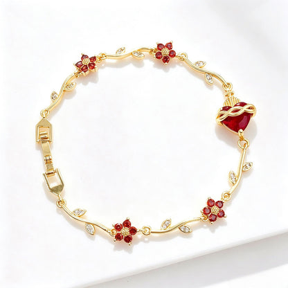 Sacred Heart Floral Bracelet