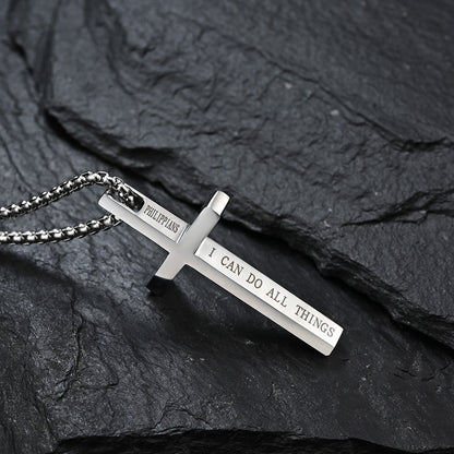 【DEAL TODAY】Philippians 4:13 Cross Necklace