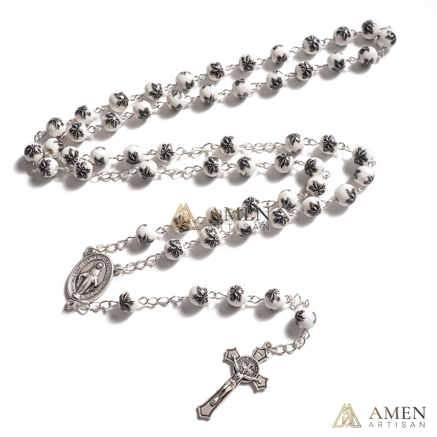 Pine Needles Ceramic Rosary