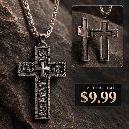 【DEAL TODAY】Vintage Hidden Compartment Cross Necklace