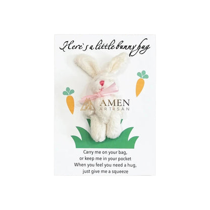 Cuddly Bunny Pocket Hug Charm Amen Artisan