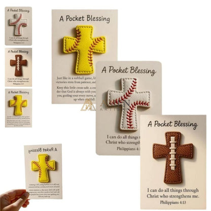 Handmade Leather Football Cross Sports Ornament