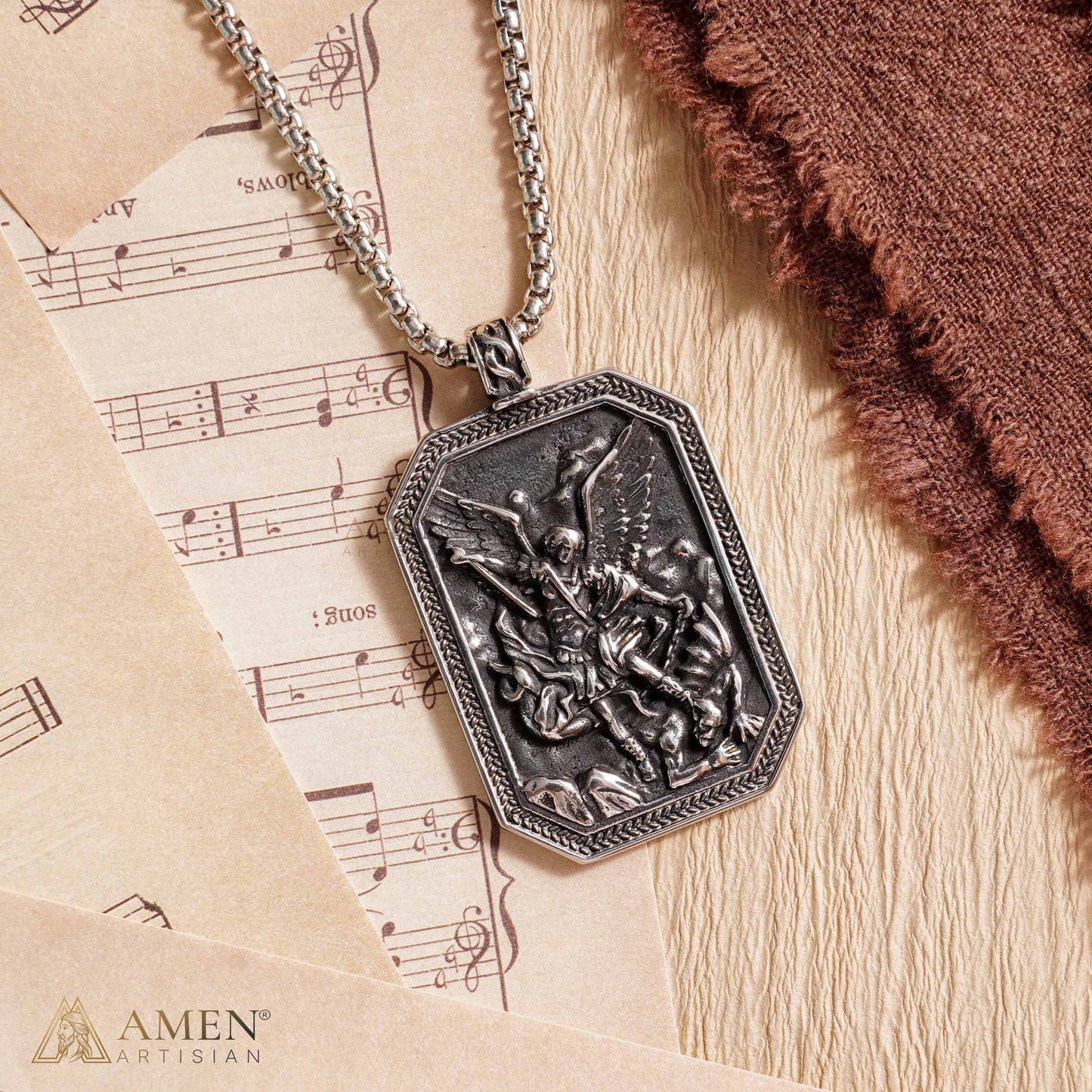 【DEAL TODAY】St. Michael the Archangel Guardian Medal Necklace - Amen Artisan