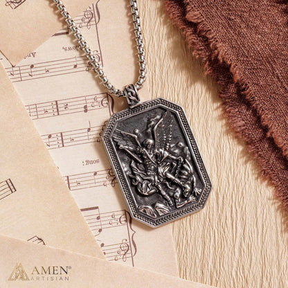 【DEAL TODAY】St. Michael the Archangel Guardian Medal Necklace - Amen Artisan