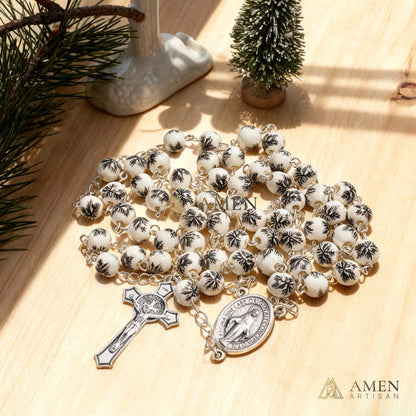 Pine Needles Ceramic Rosary