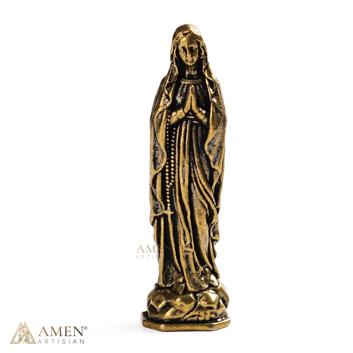 Miniature Brass Jesus & Mary Devotional Statues