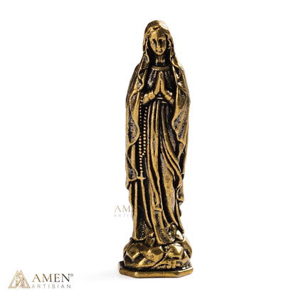 Miniature Brass Jesus & Mary Devotional Statues