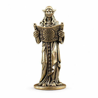 Handcrafted Solid Brass Guardian Angel Figurine - Protection, Peace & Blessing |  Amen Artisan