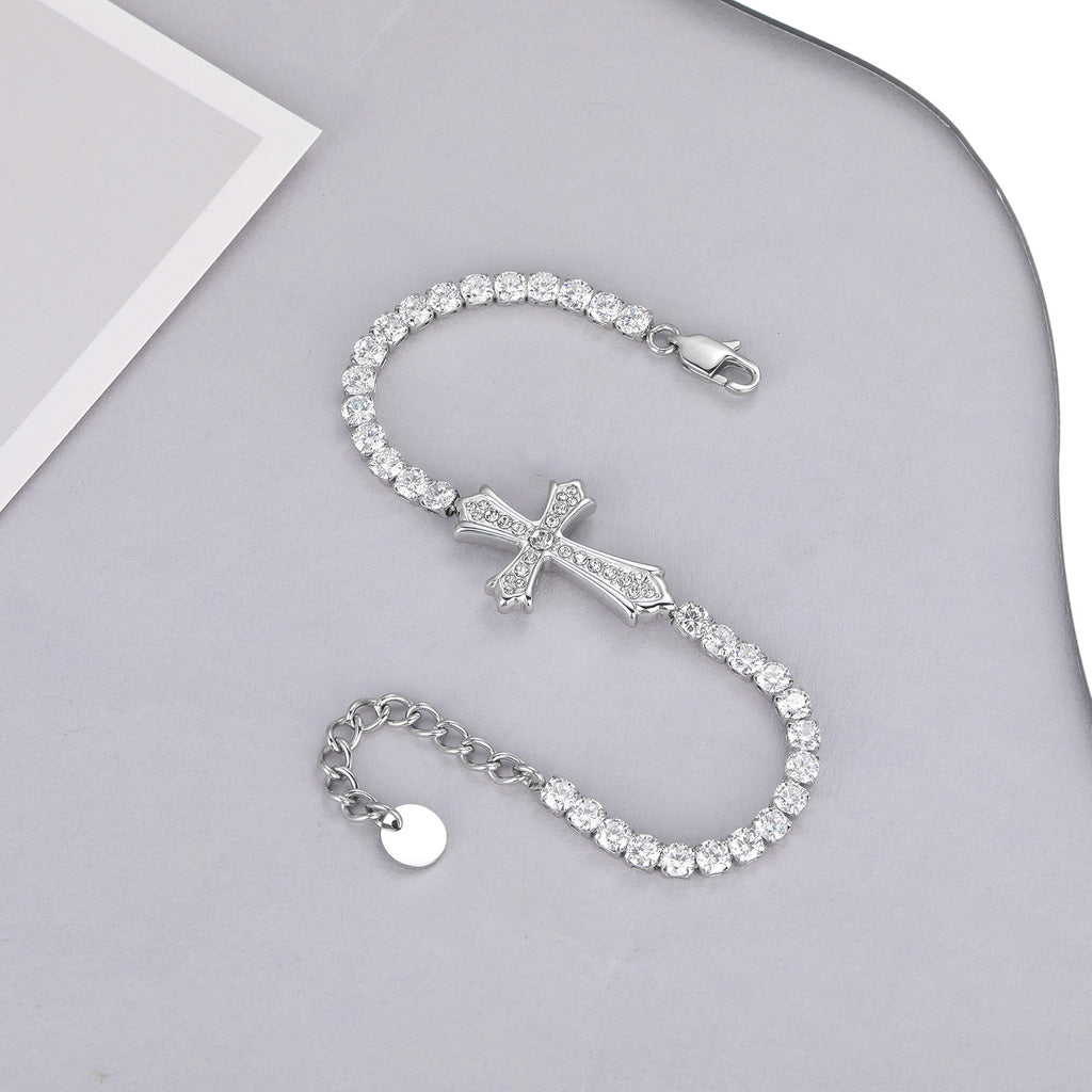 Faith Reminder Cross Bracelet with Adjustable Chain