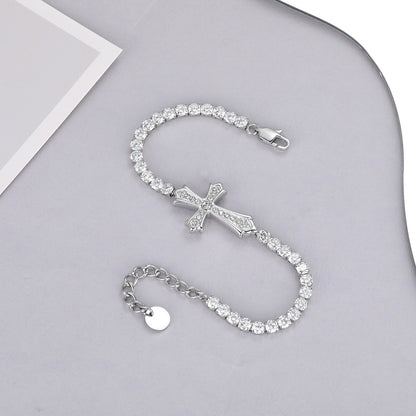 Faith Reminder Cross Bracelet with Adjustable Chain