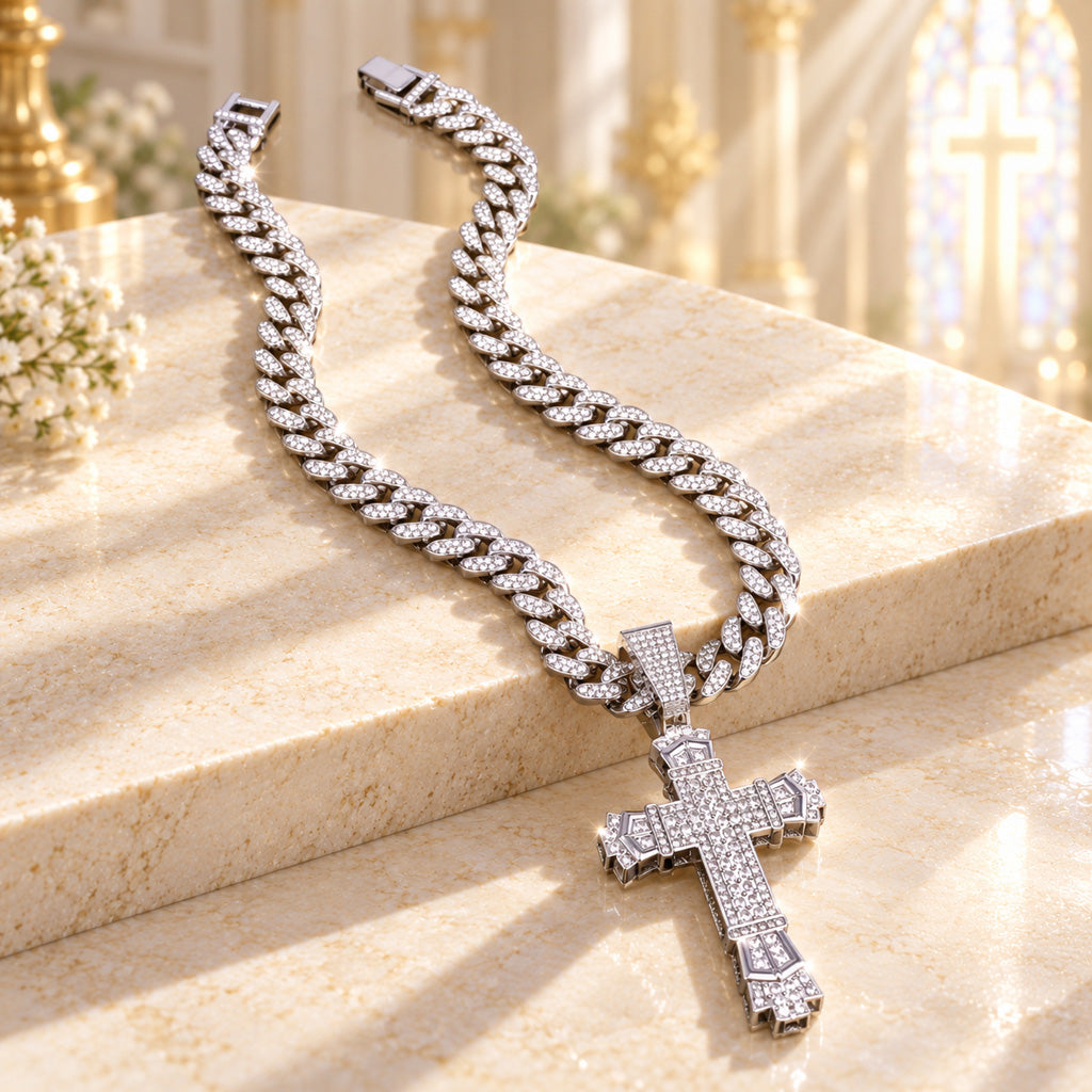 Statement Cross Pendant Necklace